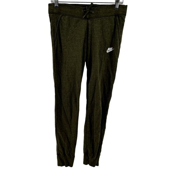 Nike Sportswear Fleece Jogger Sweatpants Athletic Pocket Heathered Green Small - Picture 1 of 5